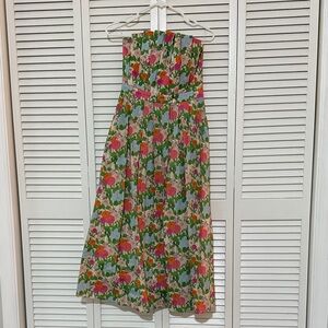 One of a kind boutique Floral Strapless Dress